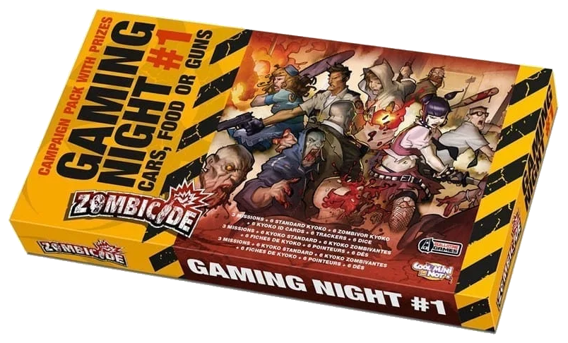 Zombicide Gaming Night 1 Cars Food Or Guns box